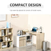 L-Shape Computer Table Wooden Office Work Desk Drawer Cabinet Dorm Natural/White