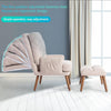 Accent Chair Armchair with Footstool Adjustable Backrest Wood Legs Lounge Chair