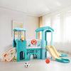 8IN1 Kids Double Slide Castle Climber Set Outdoor Playcentre Basketball/Football