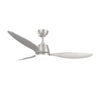 52" Modern Ceiling Fan with LED Light Silver Remote Control 6 Speed Setting