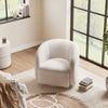 Swivel Chair Teddy Fabric Upholstered Rotating Armchair Sofa Accent Tub Seat