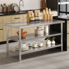 5ft Stainless Steel Commercial Kitchen Food Prep Table 3 Tier Catering Workbench