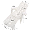 Sun Lounger Plastic Folding Outdoor Garden Chair Sunbed Adjustable Recliner Seat