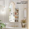 Arched Mirror Cabinet Bathroom Medicine Cabinet Wall Mounted Storage Metal Frame