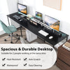 L-Shaped Corner Computer Desk Reversible Study Writing Desk 2-Person Workstation