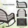 Outdoor Patio Rattan Chair Wicker Sturdy Rocking Armchair Garden Furniture Set