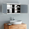 Bathroom Mirror Cabinet Large Storage Space Wall Hung 800mm x 500mm Two Door