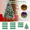 Christmas Hinged Xmas Tree 7 FT w/ 400 LED Lights & 1116 Snowy PVC Tips