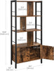 Bookshelf, Storage Shelf, Large Bookcase With Doors, 4 Shelves, Stable Steel Str