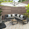 Outdoor Garden Furniture Maia Aluminium L Shape Lounge Set, Left Hand Set