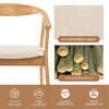 Bamboo Accent Chair Dining Chair with Soft Padded Seat Cushion Armchair Natural