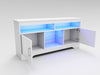 High Gloss 2 Door TV Unit Cabinet 135cm White TV Stand Sideboard Entertainment