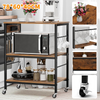 Kitchen Bakers Rack Steel Wood Multi Tier Microwave Oven Stand Coffee Bar Statio