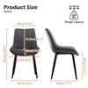2x Dining Chairs Set Velvet Upholstered Back Dining Room Chair Fabric Grey