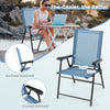 Set of 4 Patio Folding Chairs Portable Sling Back Chairs Outdoor Dining Chairs