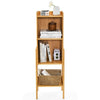4-tier Bamboo Bookshelf Modern Bookcases Free Standing Storage Organizer Shelf