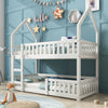 Kids Bunk Beds Wooden Single Size Bed Treehouse Bed Pine Wood Bed Frame White