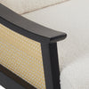 Mid-Century Modern Wooden Frame Accent Chairs Velvet Upholstered Rattan Armchair