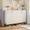 Modern Shoe Storage Cabinet, 5-Tier Wooden Shoe Cabinet with 2 Doors for Hallway