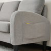 3 SEATER SOFA LINEN L-SHAPED CORNER SOFA W/ REVERSIBLE CHAISE LOUNGE COUCH GREY