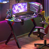 FATIVO 47" Gaming Desk Computer Table Home Office Desk with Cup Holder Storage