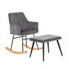 Nursing Rocking Chair with Footstool Velvet Fabric Rocking Chair for Living Room