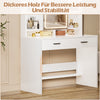 LED Light Dressing Table with 2 Drawers and 4 Open Shelves Vanity Table