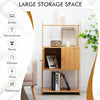 2 Tier Bamboo Bathroom Storage Cabinet Freestanding Cupboard Display Rack 2-Door