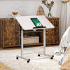 Overbed Bedside Desk Rolling PC Laptop Stand Tilting Table with Wheel Adjustable