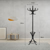 Freestanding Coat Rack Wooden Coat Tree Hat Hanger Standing Rack w/12 Hook Black
