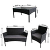 4pcs Rattan Outdoor Garden Furniture Sofa Set Table & Chairs (Roger Black )