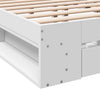 Bed Frame with Drawers White 140x200 Engineered Wood R5H3