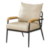 PU Single Sofa Wood Arm Metal Frame Comfort Save Space Office Home Hotel Lounge