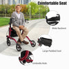 Folding Aluminum Walker Four Wheels Medical Rollator with Seat & Carrying Bag