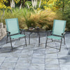 Set of 2 Patio Folding Chairs Portable Sling Back Chairs Outdoor Dining Chairs