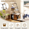 Indoor Tall Pet House Corner Shelf Large Cat Litter Box Enclosure-Coffee