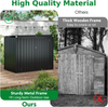 Metal Garden Shed Flip Top Lockable Outdoor Tool Bin Storage Weatherproof Grey