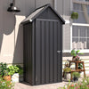 Outdoor Tall Garden Storage Box with 3 Adjustable Shelves,Single Door Cabinet