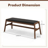 Upholstered Bench Solid Rubber Wood Frame Indoor Sponge Cushioned Bench