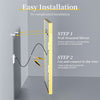 Oversize Anti-Fog LED Bathroom Mirror with Illuminated Lights Elegant Gold Edge