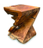 Teak Root Side Table - Z Shaped Twist Stool 40cm - Indoor & Outdoor