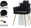 Velvet Dining Chairs Set of 2 Black Upholstered Gold Legs For Kitchen Room Chair