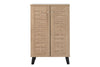 Modern Shoe Storage Cabinet 2 Doors Footwear Stand Rack Unit Cupboard Sonoma Oak