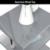 High Gloss Side Coffee Table 2 Tier Bedside End Table With LED Light Living Room