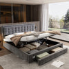 Ottoman Storage Gas Lift Bed Upholstered Bed Frame with Drawer 5ft King Bed Grey