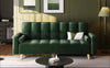 Convertible Velvet Sofa Bed – 3 Seater Futon with Adjustable Back & Pillows