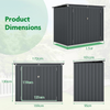 Metal Garden Shed Flip Top Lockable Outdoor Tool Bin Storage Weatherproof Grey