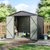 8x5.7ft Metal Garden Shed Galvanised Steel Storage House With Lockable Door NEW