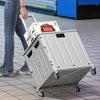 FOLDING SHOPPING CART PLASTIC CRATE TROLLEY STORAGE BOX WHEELS BOOT WITH LID 45L