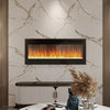 Mirrored Electric 50'' Wall Mounted Fireplace Inset Into Fire 12 Color LED Glass